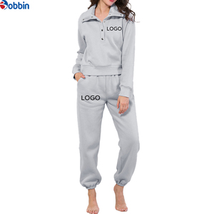 Women's Pink Cotton <b>Tracksuit</b> Set Full Sleeve Button Up Collar Casual Solid Color With Side Pockets Autumn Wear - Product Image 4