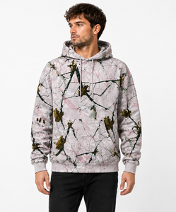 Sudadera con Capucha para Hombre, Color Rosa Sólido, Mezcla de Algodón Grueso, con Logotipo Frontal, Corte Regular, para Otoño - Product Image 3