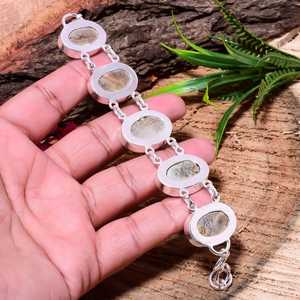 Bracelet en nacre serti de coquillages naturels, fait main, argent sterling 925, bijou élégant, cadeau pour elle - Product Image 5