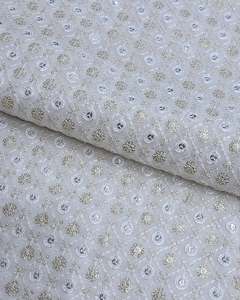 African <b>Sequin</b> Lace Fabric Beaded Embroidery Mesh Fabric Party Wear Wedding Dress Fabric Wholesale - Product Image 2
