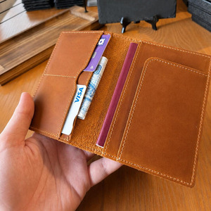 Custom Logo Genuine <b>Passport</b> <b>Wallet</b> RFID Blocking Travel <b>Holder</b> Card Slots <b>Holder</b> Wholesale OEM leather <b>passport</b> <b>wallet</b> for sale - Product Image 2