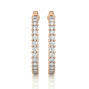 Pendientes de Aro con Diamantes Naturales de 1.84 Quilates, Claridad VS1, Color HI, Oro de 14K, Corte Brillante, Estilo Étnico, Certificados, para Mujer - Product Image 2
