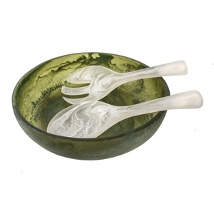 Bol à salade de fruits en résine écologique polie fait main, vaisselle de cuisine, décoration de table, résistant à la chaleur, durable, passe au lave-vaisselle - Product Image 1