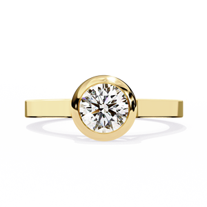 Anillo de compromiso y aniversario de oro de 10k, 14k, 18k para mujer con diamante redondo de 0.5 CT con engaste clásico, certificado IGI - Product Image 1