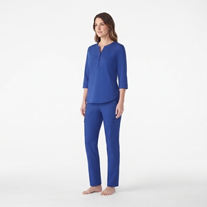 Ensemble de tenue médicale pour femmes, col en V, haut à manches courtes et pantalon jogger, pour infirmières et personnel de santé en milieu hospitalier - Product Image 5