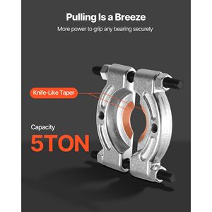 Kit Separatore Cuscinetti da 14 Pezzi, Capacità 5 Tonnellate, con Ganasce da 2 Pollici e 2.8 Pollici, Estrattori per Ingranaggi e Pignoni per la Rimozione di Cuscinetti - Product Image 4