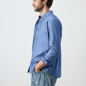 Mens Formal Solid Breathable Quick Dry Anti-Wrinkle Yarn Dyed Sustainable 100% Organic Cotton Turn-<b>down</b> Collar Full Sleeve Shirt - Product Image 6