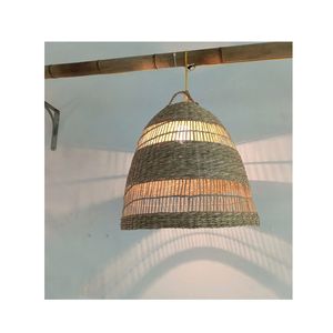 Lampe ovale décorative en bambou, personnalisée, unique, faite à la main, design écologique, éclairage à hauteur réglable, économe en énergie, pour maisons élégantes et complexes hôteliers - Product Image 1