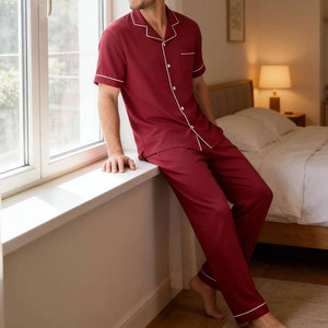 Ensembles de pyjama pour hommes sur mesure, de haute qualité, légers et confortables, vente en gros - Product Image 3