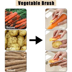 2 Pcs Quick Cleaning <b>Vegetable</b> Brushes All-Kinds <b>Fruit</b> & <b>Vegetable</b> <b>Tools</b> - Product Image 5