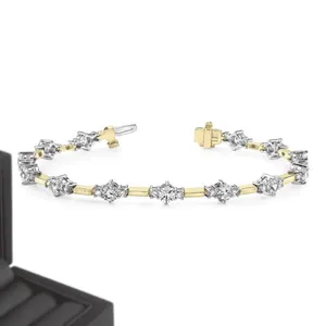 Pulseras de Diamantes Moissanite de Plata 925 de 4mm con Incrustaciones de Diamantes, Brazalete de Diamantes Estilo Hip Hop con Claridad VVS en Venta para Exportación - Product Image 3