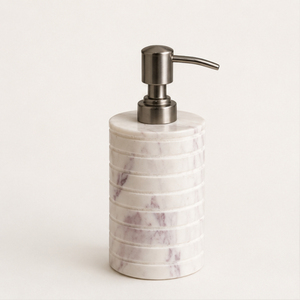 Distributeur de savon en marbre blanc naturel de luxe en gros avec pompe en acier inoxydable pour hôtels modernes et salles de bain domestiques - Product Image 1
