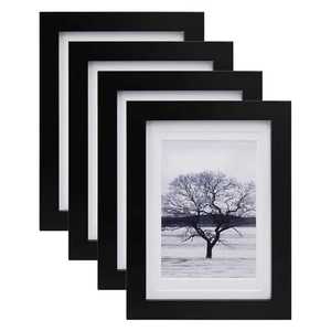 Modern <b>Black</b> Wooden Photo <b>Frames</b> Set Bulk Wall Mount Tabletop Picture <b>Frame</b> Mat Board Photo Holder Wholesale - Product Image 1