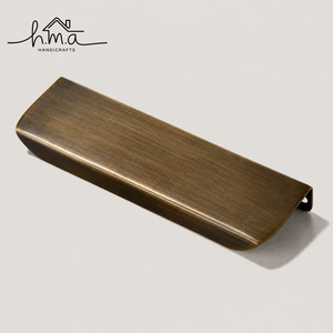 Brushed Brass Edge Pull Cabinet Handle Modern Minimalist Finger Grip Drawer Pull <b>Wardrobe</b> Kitchen Cupboard Door <b>Hardware</b> - Product Image 3