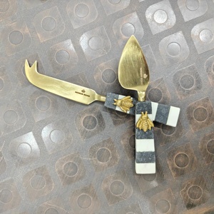 Ensemble de couteaux à fromage de haute qualité, manche en marbre, design moderne et simple, 5 pouces, passe au lave-vaisselle, cuisine à domicile - Product Image 3