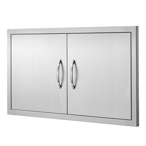 Puerta Doble para Cocina Exterior de 34W x 19H Pulgadas, de Acero Inoxidable, Empotrada, para Acceso a Barbacoa, con Manijas Verticales de Pared - Product Image 5