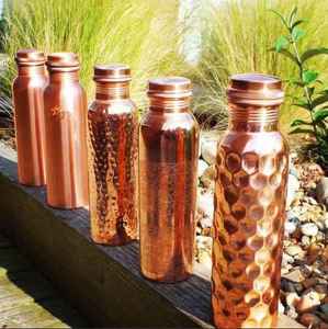 BURAQ HANDICRAT Copper Water <b>Bottle</b> 1L Design for Travel - Product Image 2