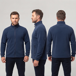 Veste polaire à col montant pour homme, vêtement d'hiver décontracté, veste d'entraînement en molleton polaire zippée pour homme, vestes d'échauffement d'hiver en molleton bouclette - Product Image 5