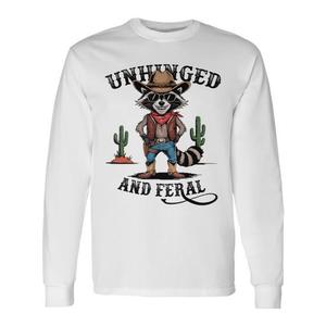Camiseta de manga larga con estampado de mapache desenfrenado y salvaje para niño pequeño, cuello redondo, serigrafiada - Product Image 1
