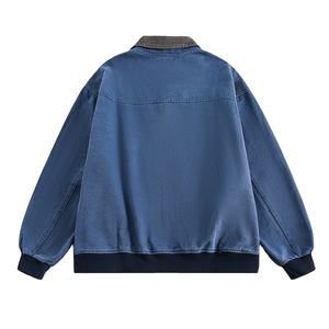 Chaqueta Vaquera Vintage de Lona 100% Algodón con Lavado Vintage y Logotipo Personalizado Único de STITCHMODE, Chaqueta Corta Informal de Pana Lavada a la Piedra - Product Image 4