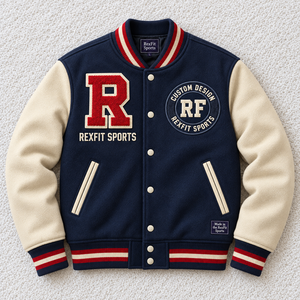 Blouson universitaire personnalisé avec chenille surdimensionnée et badge personnalisé, unisexe, manches en PU, boutons-pression, style baseball, vente en gros - Product Image 2