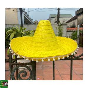 Sombrero de Paja Vaquero a Rayas con Bordado a Mano, Diseño Unisex, Adorno de Cinta y Cuerda para Ropa de Playa de Verano, de Vietnam - Product Image 3