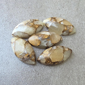 Cabochon en Caclite de Cuivre Naturel, Forme Marquise, Dos Plat, Pierre Calibrée pour Bijoux - Product Image 5