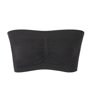 Bralette sin tirantes para mujer al por mayor - Top bandeau con relleno extraíble, transpirable, estilo sencillo, logo frontal, para fitness - Product Image 2