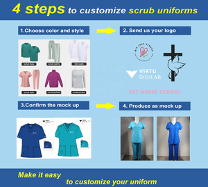 Conjuntos de Uniformes Médicos Unisex de Primera Calidad, Tejidos en Poliéster, Rayón y Spandex, con Bolsillos, Elegantes y Personalizables para Doctores - Product Image 5