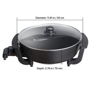 1360W 5L <b>Electric</b> Hot Pot Non-Stick Cooker Clear Glass Lid Double-Flavor Shabu Shabu Divider Temperature <b>Electric</b> <b>Skillets</b> - Product Image 5