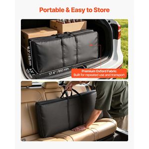 Table de bar pliante portable pour sous-sol avec étagère de rangement, jupe détachable et sac de transport, 38,6 x 15,2 x 34,3 po, lot de 2 - Product Image 6