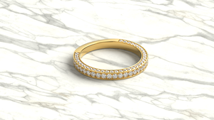 Anillo de Diamantes Cultivados en Laboratorio con Corte Brillante Redondo de 3 Lados, Chapado en Oro de 18K y 14K, Anillo de Eternidad de Lujo, Anillo de Boda Único para Novia - Product Image 3
