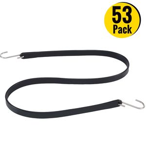 Corda elastica in gomma EPDM resistente alle intemperie da 31 pollici (79 cm) con ganci a S a crimpare, confezione da 53 pezzi, per teloni da esterno e accessori per il fissaggio del carico - Product Image 1