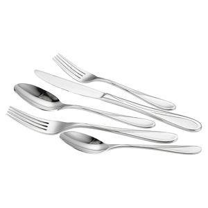 Set di posate da 45 pezzi in acciaio inossidabile per alimenti con finitura a specchio, lavabile in lavastoviglie, con manici in PC - Product Image 1
