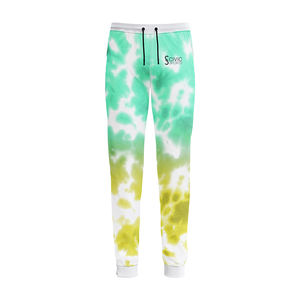 Custom Logo Tie Dye 100% Cotton <b>Drawstring</b> <b>Trouser</b> Plus Size Streetwear Fashion Blue Pants Spring Autumn Knitted Plain Dyed - Product Image 1