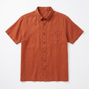 Men's Summer Short Sleeve Relaxed Cotton Blend Solid Shirt Breathable Casual <b>Button</b>-Down ODM Wholesale Factory Custom Logo Low - Product Image 5