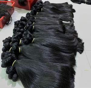 Cheveux naturels raides de haute qualité du Vietnam, ondulés, naturels, Remy vierges 1B, longueur professionnelle, tissage à la machine - Product Image 4