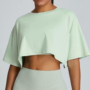 Camisetas Cortas Personalizadas Transpirables en Oferta, Camisetas Cortas Lisas para Mujer para Gimnasio y Uso Casual, Top de Manga Corta - Product Image 4