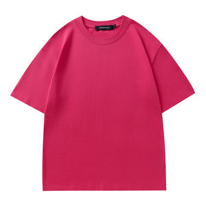 T-shirt en coton uni à col rond et manches courtes pour homme, coupe ample, style décontracté et formel, motif tricoté en jersey - Product Image 6