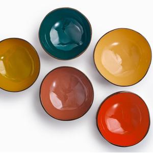 Colorful Handmade Coconut Bowls With Glossy Lacquer, Sustainable, Food Safe, And Perfect For Serving Or Decor - Product Image 3