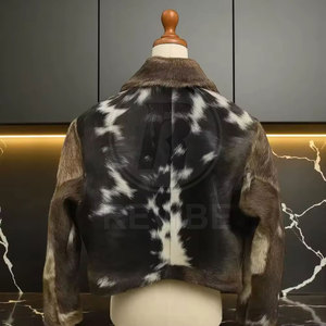 <b>Top</b> Rated <b>High</b> Quality Eco-Friendly Breathable Winter Hair on <b>Leather</b> Jacket OEM Service Front Logo - Product Image 2