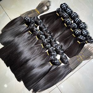 Disponible Court Longueur Naturel Noir Os Droite Extensions de Cheveux Humains Pleine Cuticule Alignée Non Transformés - Product Image 2