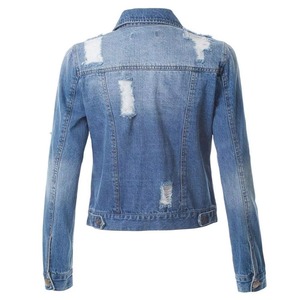 Premium Women <b>Denim</b> Jacket Angel Wings Design Fashion Embroidered Cotton <b>Denim</b> Jacket Casual Streetwear OEM Jacket - Product Image 3