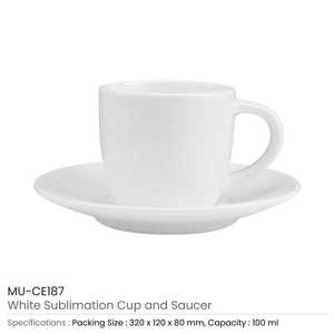 Machines de distribution de tasses et soucoupes en céramique blanche par sublimation, capacité 100 ml - Catégorie de produits - Product Image 3