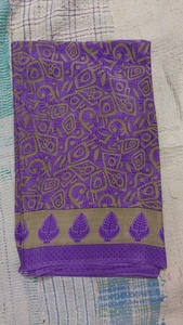 Pañuelo de seda para mujer con estampado de arte abstracto, azul, verde, multicolor, reversible, tradicional, largo hasta el suelo, tipo sari. - Product Image 4
