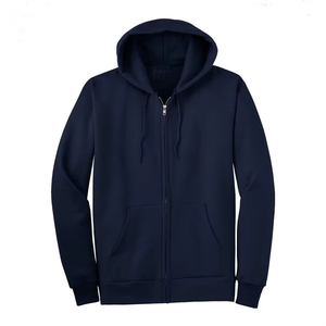 Sudadera con Capucha y Cremallera Negra Lisa con Diseño de Logotipo Personalizado Impreso, Disponible para Pedidos al por Mayor - Product Image 5