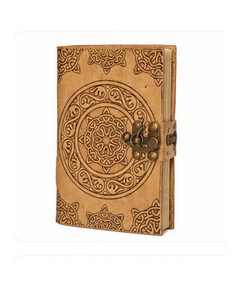 Luxury Vintage Leather Journal Notebook | Personalized Gift Diary Celtic Embossed Leather Notebook with Metal Closure | - Product Image 5