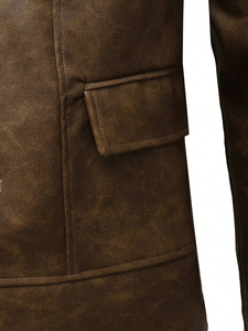 Chaqueta de Cuero para Hombre de Alta Calidad al por Mayor, el Mejor Diseño, Transpirable, Ropa OEM, Venta Caliente, Tela de Lona Transpirable, Ropa Urbana - Product Image 2
