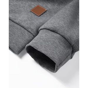 OEM Men's Half Zip Fleece Sweatshirt Plain Oversized <b>Mock</b> <b>Neck</b> Pullover Custom Streetwear Cotton Winter <b>Top</b> - Product Image 5