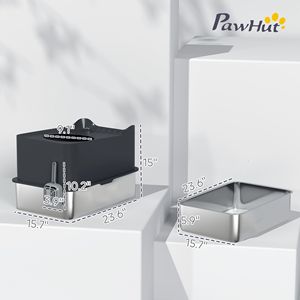 Lettiera per Gatti Extra Large Nera con Ingresso Superiore e Cuscinetti Antiscivolo, Design Chiuso in Acciaio Inossidabile - Product Image 3